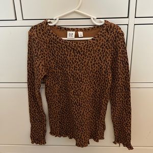 NWOT Gap girls small leopard print shirt